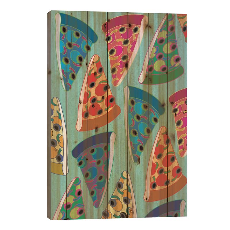 Supreme Slices Print On Wood by Unknown Artist - Multi-Color - 26x18x1.5