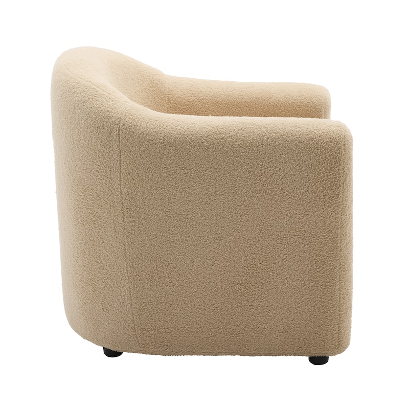 32.3" Wide Upholstered Barrel Boucle Velvet Accent Chair