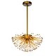 preview thumbnail 2 of 6, Glam 3-Light Crystal Beaded Glowworm Firefly Sputnik Chandelier In Antique Gold