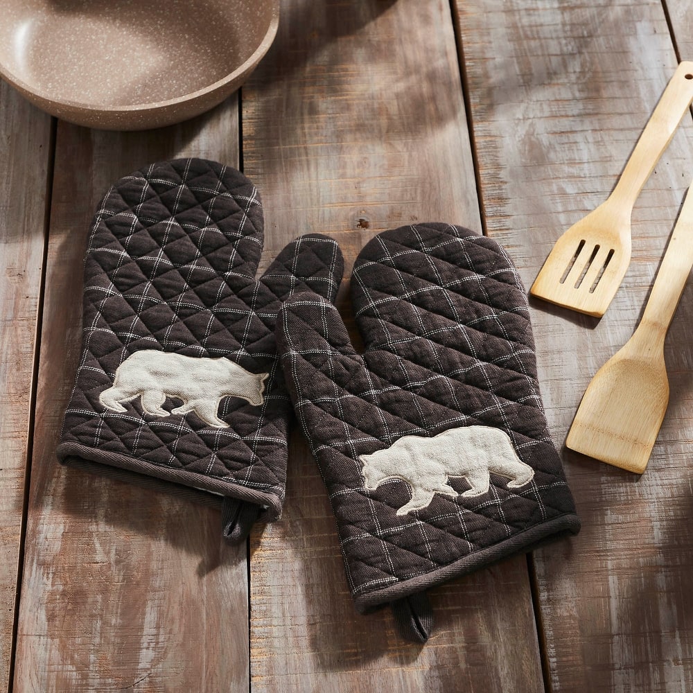 Wyatt Bear Oven Mitt Set of 2 - 8x8