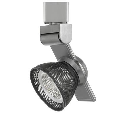 12W Integrated Dimmable LED Track Fixture with Mesh Head, Silver and Black
