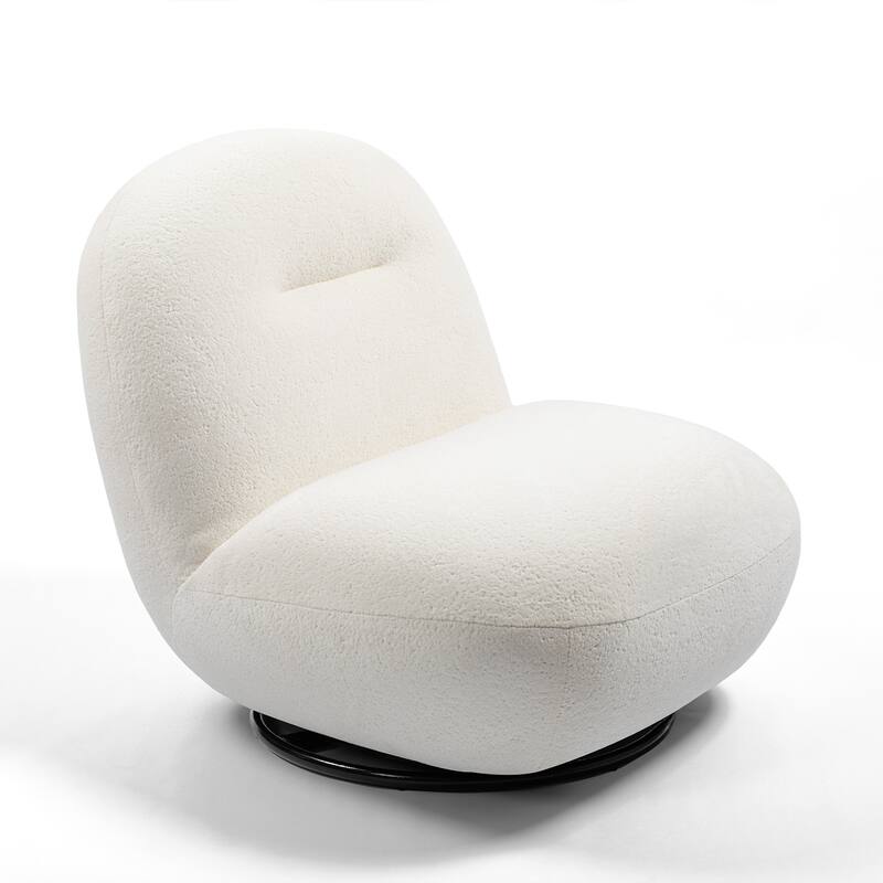 Ice Flower Velvet Swivel Accent Chair with Solid Wood Frame, High-Density Foam Cushion, and Minimalist Design