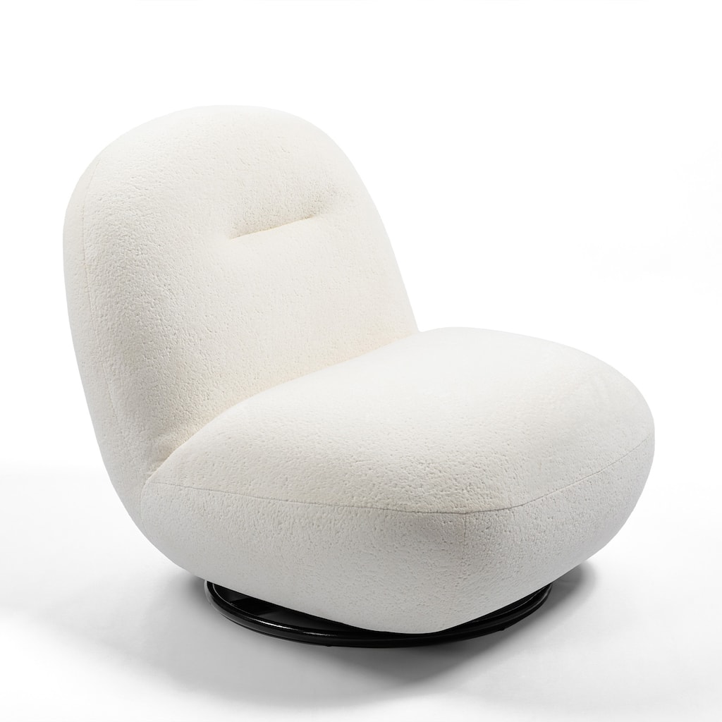 Velvet Swivel Accent Chair with Wood Frame