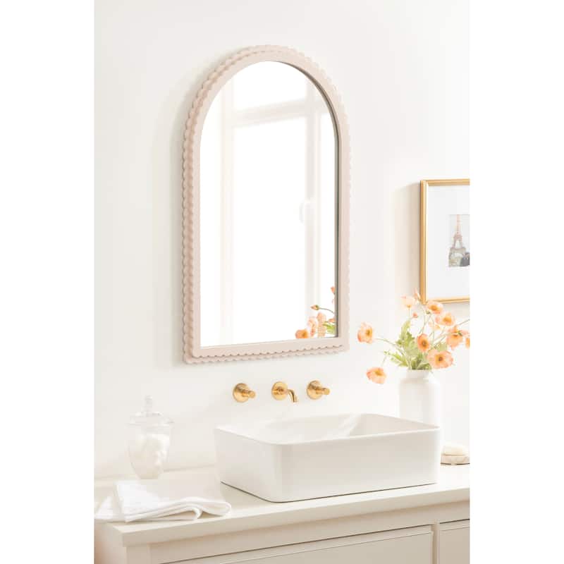 Kate and Laurel Scallia Wooden Arch Mirror
