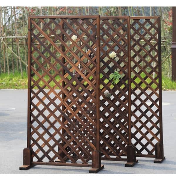 3Ft x 6Ft Wood Trellis Panel Privacy Fence - 3pcSet - Bed Bath & Beyond -  33020375