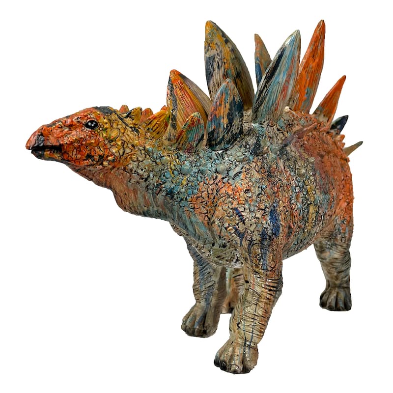 Colorful Stegosaurus Statue - 7.5" Detailed Dinosaur Decor For Home Or - 7.5 X 14.25 X 3.5 inches