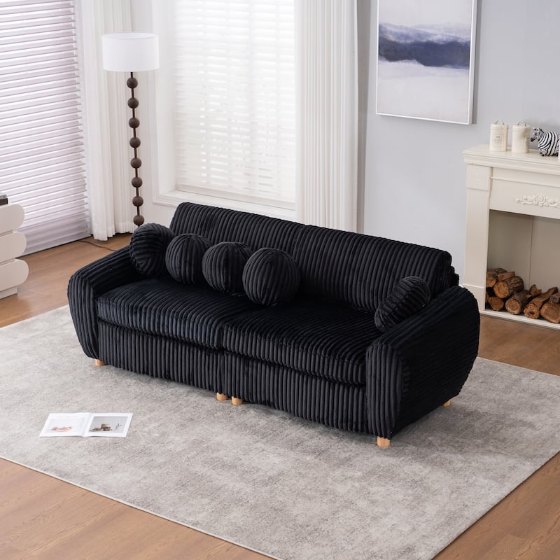 Upholstered Loveseat Sofa Chair with Golden Metal Legs