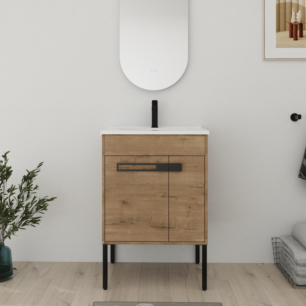 Bathroom Vanity With Sink In 24/30/36 Inch, Floating Bathroom Vanity or Freestanding Vanity With Soft Close Door