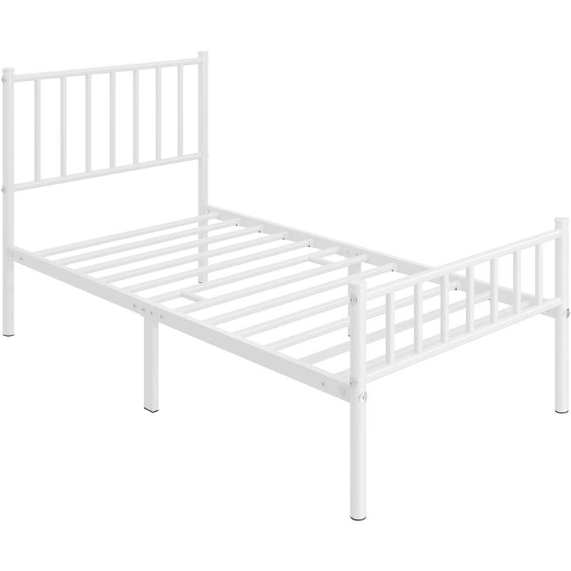 Yaheetech Minimalist Metal Platform Bed Frame with Spindle Headboard and Footboard