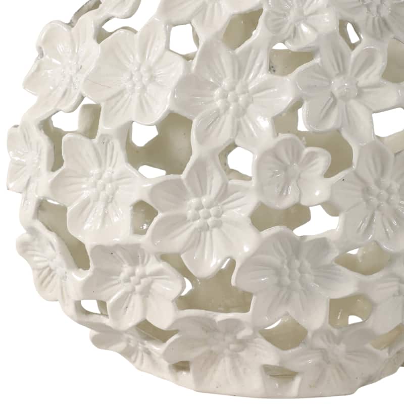 Aluminum Decorative Vase Floral Openwork Design Glam Style Modern