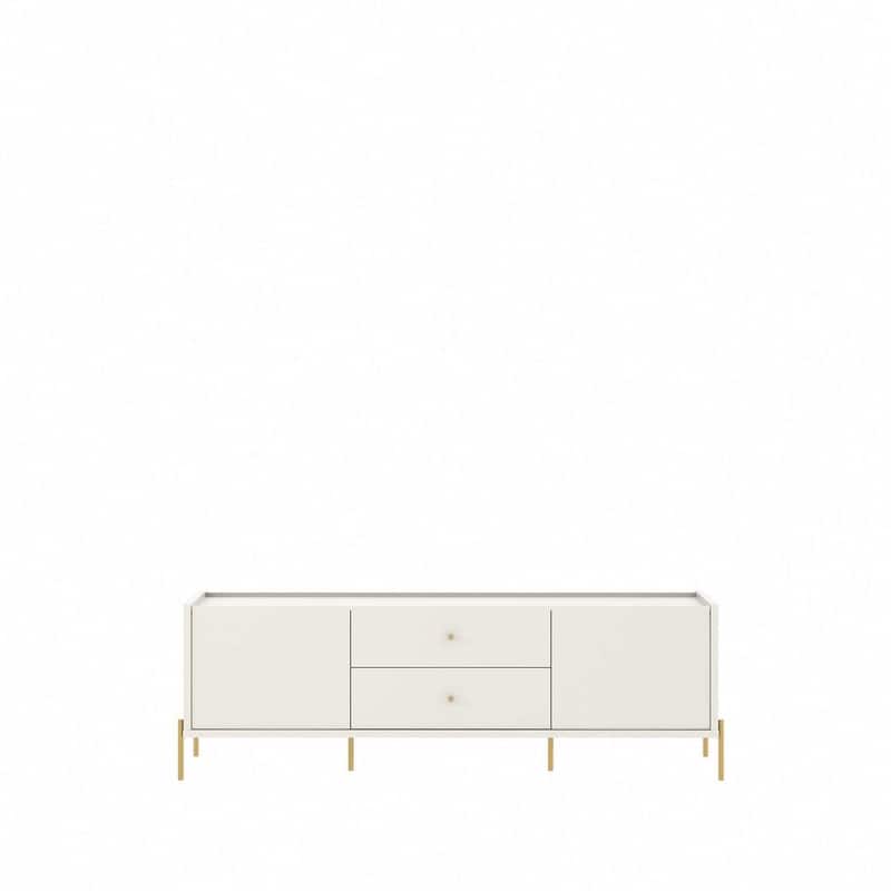 Manhattan Comfort Jasper 72.91 In. Gold Leg Media Cabinet Console