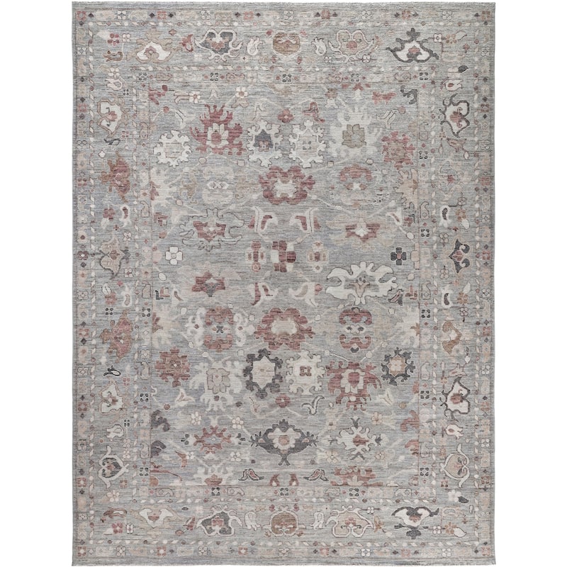 Oushak One-of-a-Kind Hand-Knotted Area Rug - Gray - 8' 10" x 11' 10"