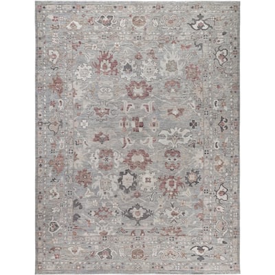 Oushak One-of-a-Kind Hand-Knotted Area Rug - Gray - 8' 10" x 11' 10"
