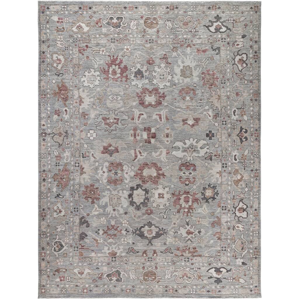 Oushak One-of-a-Kind Hand-Knotted Area Rug - Gray - 8' 10" x 11' 10"