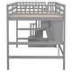 preview thumbnail 16 of 20, Full Size Solid Wood Loft Bed with Built-in Desk, Bookshelves and Storage Staircase