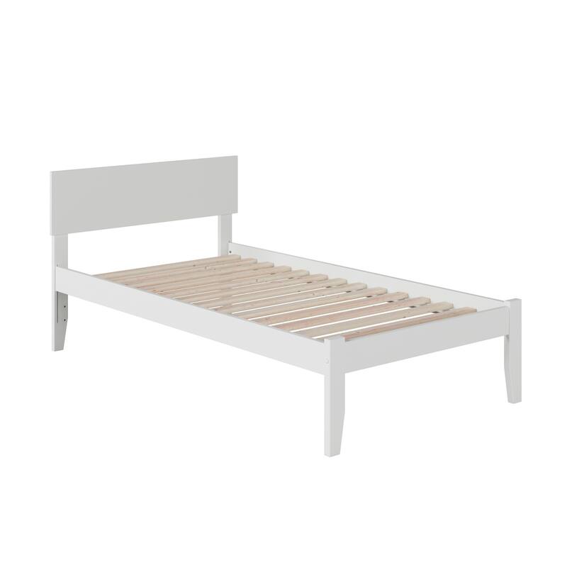 Glam Twin Platform Bed - Modern Design, Sturdy Frame, Caramel Finish, Low Profile, Easy Assembly