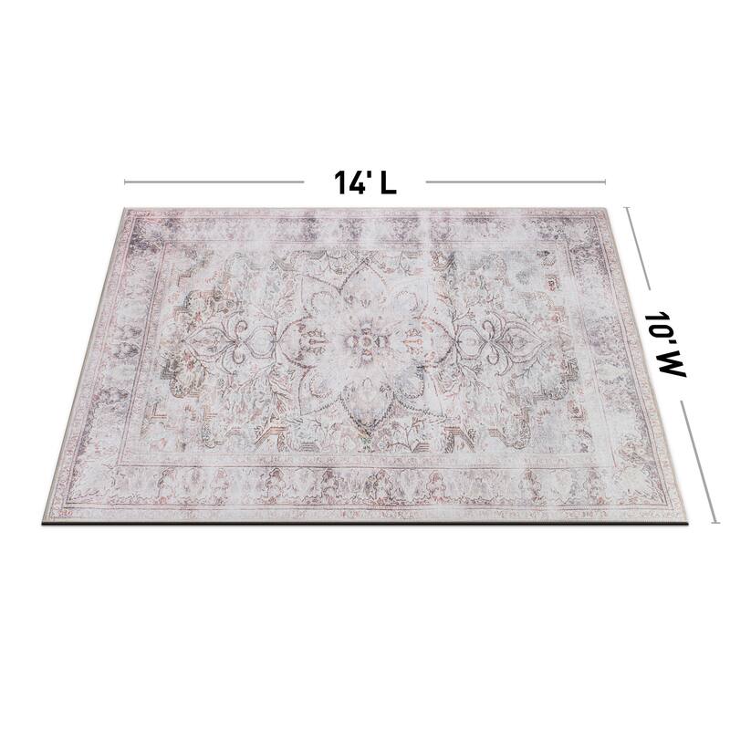 Bohemian Distressed Vintage Machine Washable Area Rug