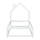 preview thumbnail 47 of 46, Twin Size Pine Wood Platform Bed Frame with House-Shaped Headboard Floor Bed with Full-Length Guardrails