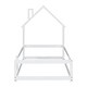 preview thumbnail 7 of 6, Twin Wood Bed w/House-Shaped Headboard Floor Bed w/Fences, White