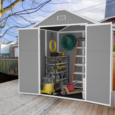 6*5ft Storage Shed, Large Storage Space Metal Outdoor Storage Sheds