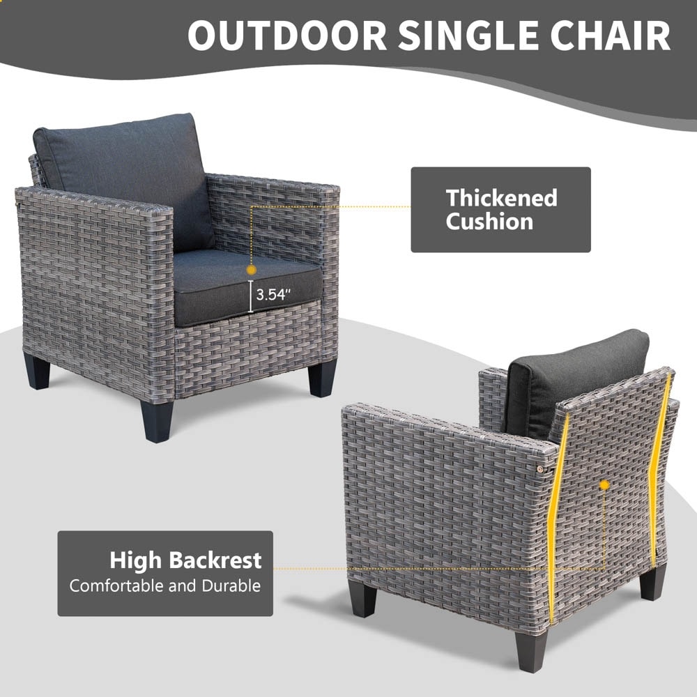 OVIOS 8-piece Patio Wicker Conversation Furniture Set with-image