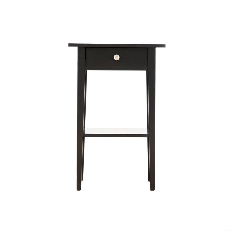 Sleek Contemporary Black Nightstand with Drawer