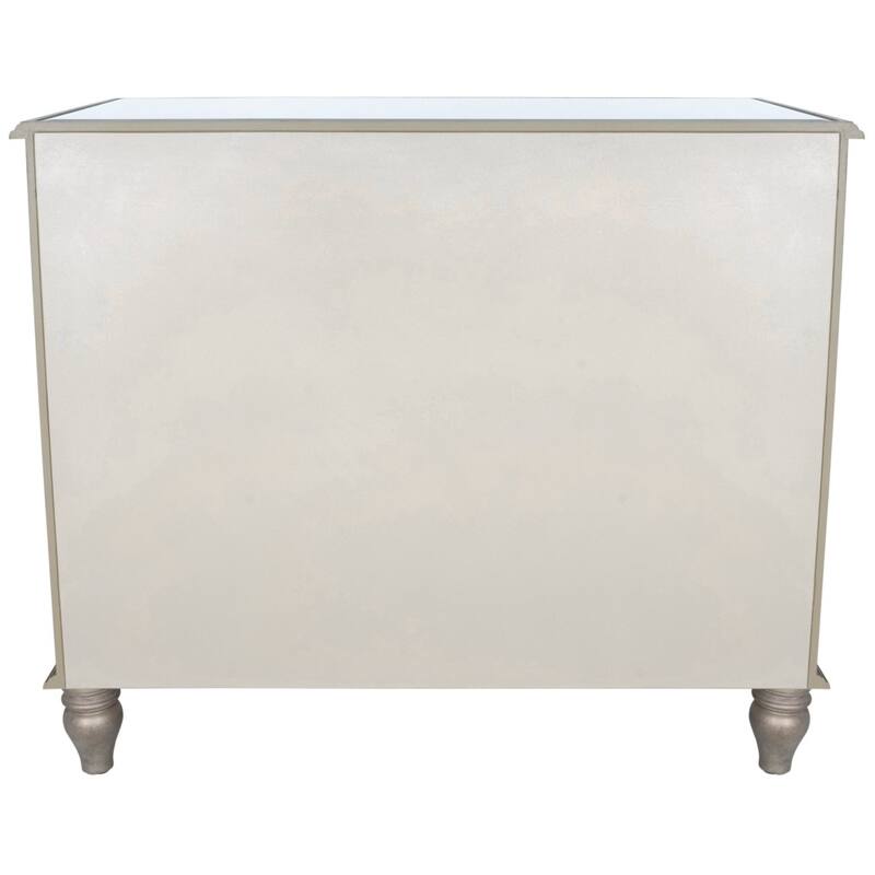 HomeRoots Rectangle Mirrored Three Drawer Console Storage Chest