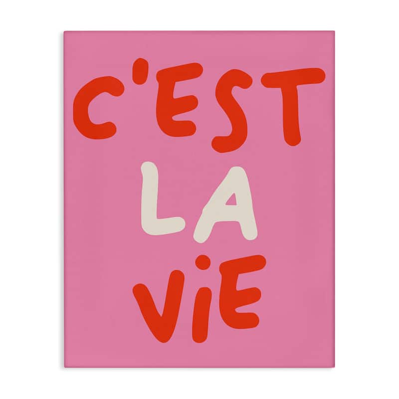 Stupell C'est La Vie on Pink Canvas Wall Art Design By House of Lulu - 24 x 30