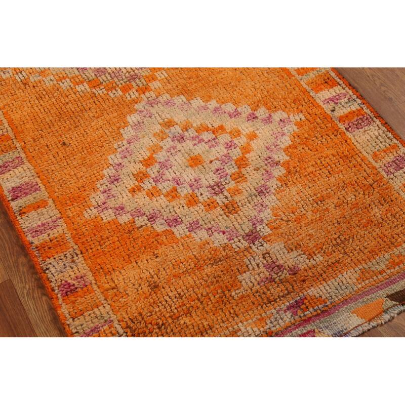 Anatolian Turkish Vintage Runner Rug Hand-Knotted Wool Carpet - 2'11"x 12'3"