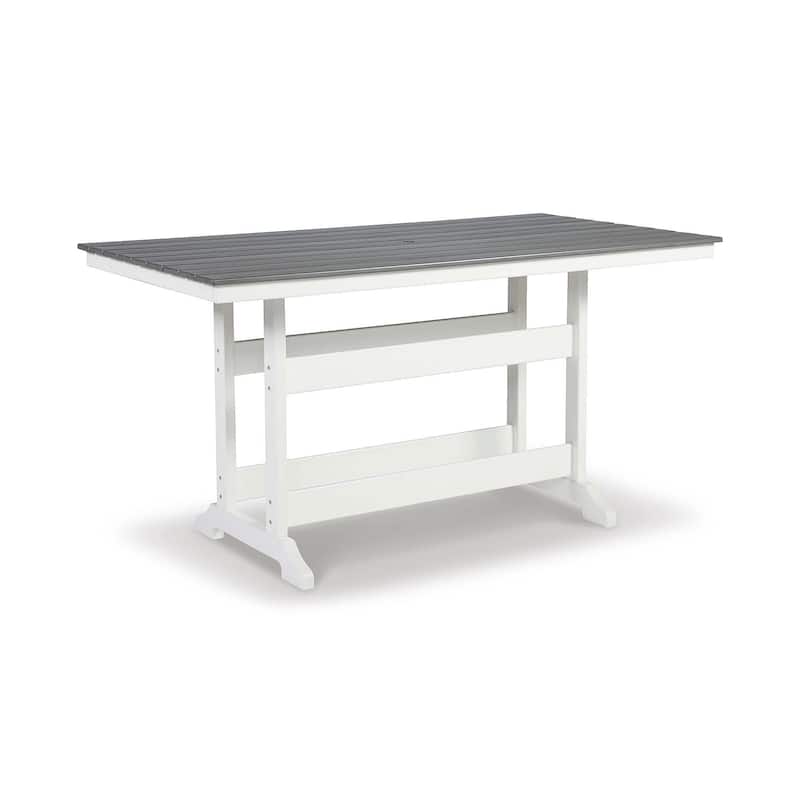 Signature Design by Ashley Transville Rectangular Outdoor Poly All Weather Counter Table with Umbrella Option