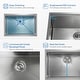 preview thumbnail 10 of 12, Handcrafted Single-bowl 16-gauge Stainless Steel Undermount Sink Set