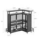 preview thumbnail 9 of 7, Moasis Home Bar Unit L-shape Liquor Bar Table with 2-Tier Storage and Shelves