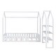 preview thumbnail 16 of 14, Twin Size Wood Kid's Bed, House Bed with Fence and Customizable Storage Shelves