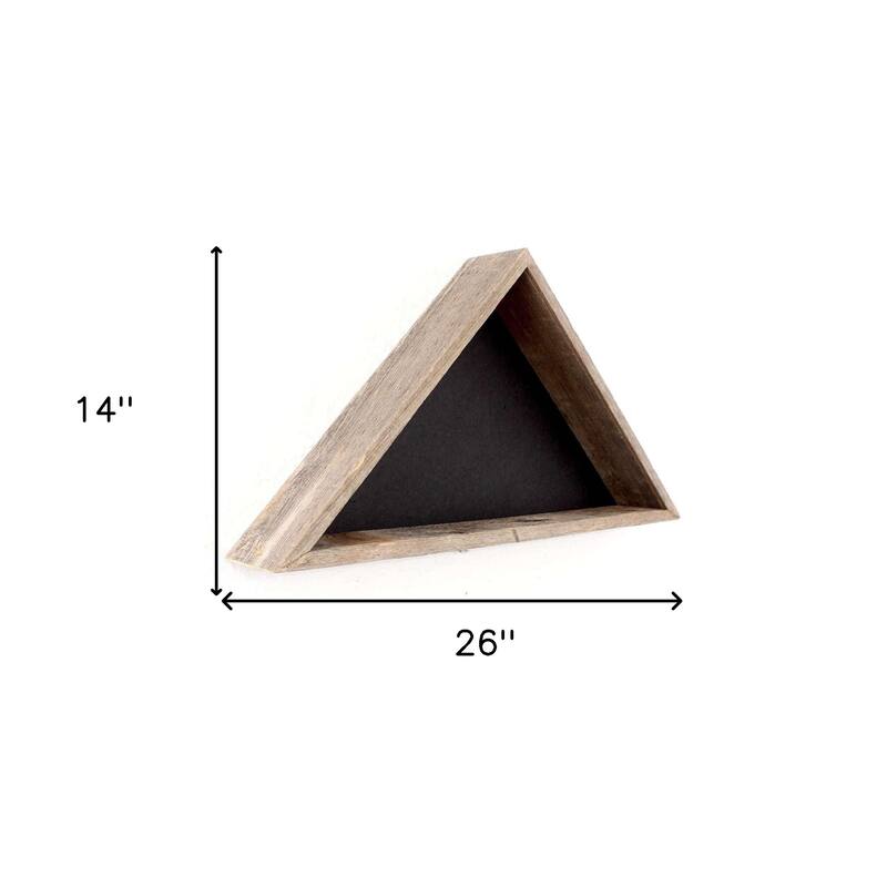 HomeRoots 26" X 14" Gray Wood Triangle Hanging Dimensional Sculpture - 14W x 4 D x 26 H