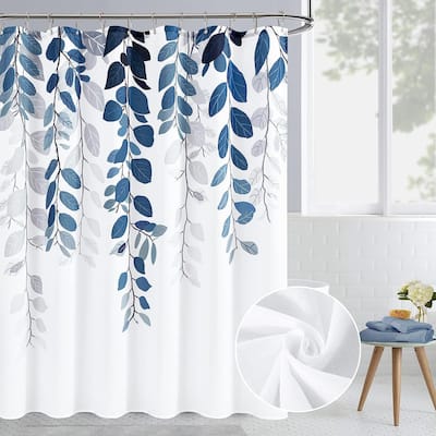 Eucalyptus Shower Curtain for Bathroom Floral Watercolor Leaves on The