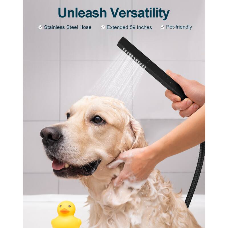 GRANDJOY 10" Rainfall Showerhead Bathroom Shower System Shower Faucets with Anti-Scald Valve