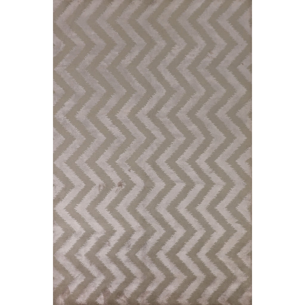 Chevron Style Nepalese Indian Area Rug Handmade Wool Carpet - 6'0" x 8'9"