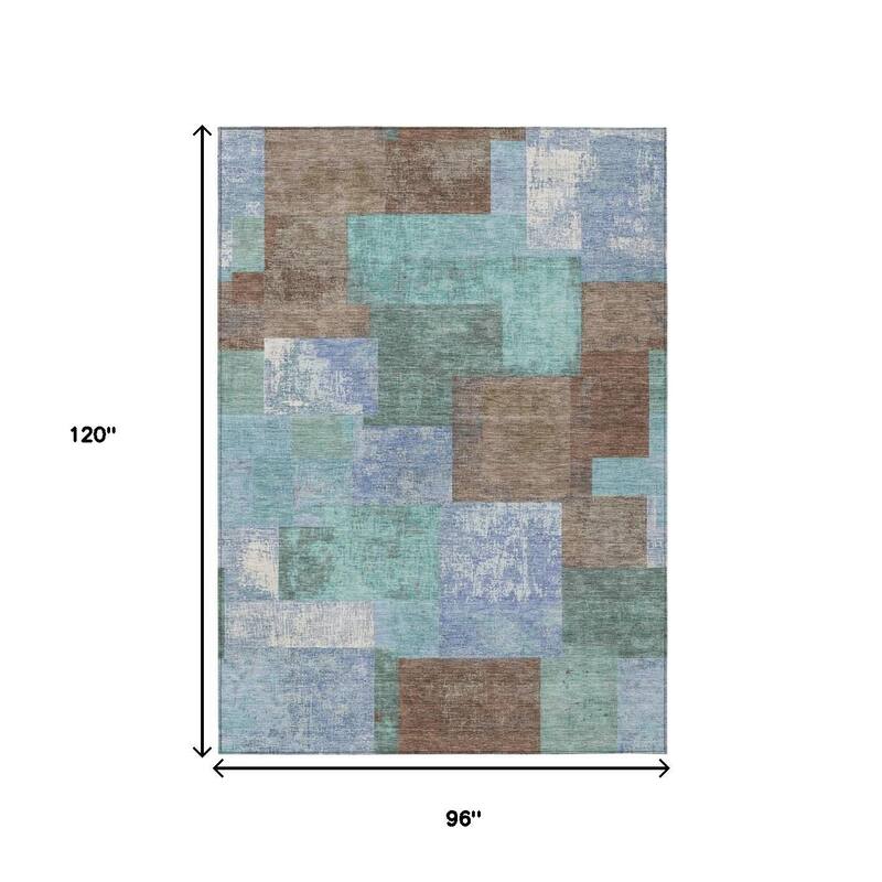 HomeRoots Geometric Traditional Rectangle Outdoor Rug