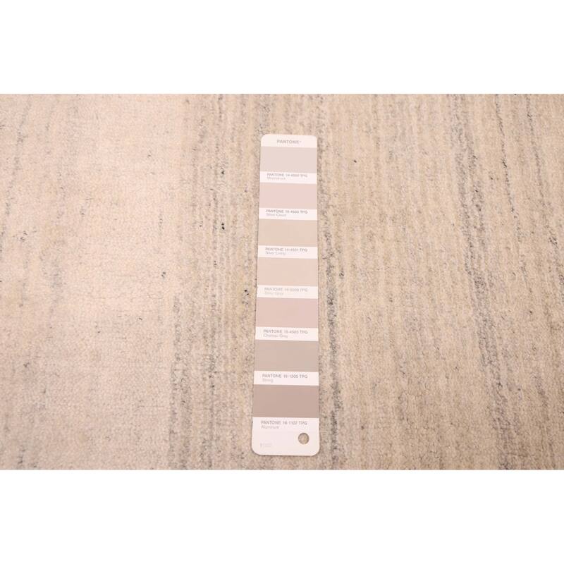 ECARPETGALLERY Hand Loomed Kashkuli Gabbeh Light Grey Wool Rug - 5'3 x 7'3