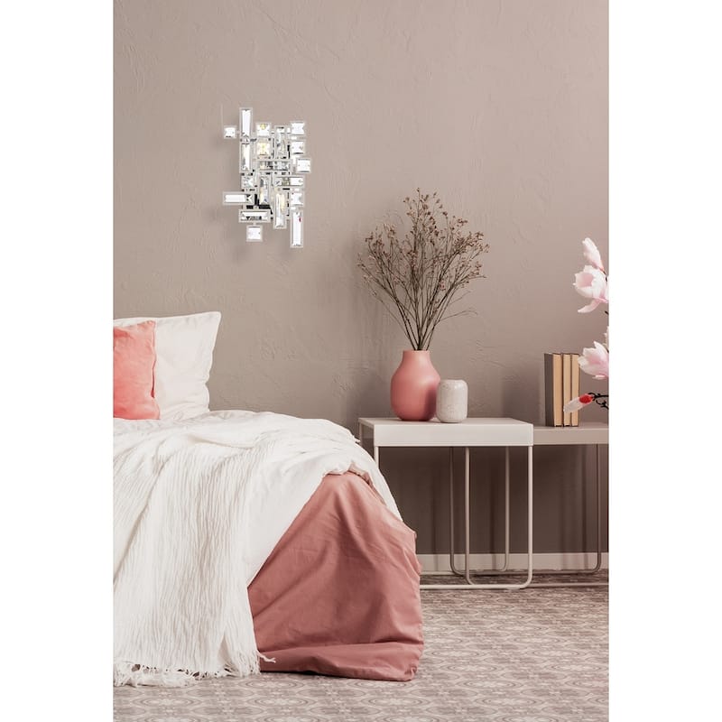 Picasso 2-Light 12 in. Chrome Wall Sconce with Royal Cut Crystals - chrome (royal cut crystals) - chrome (royal cut crystals)