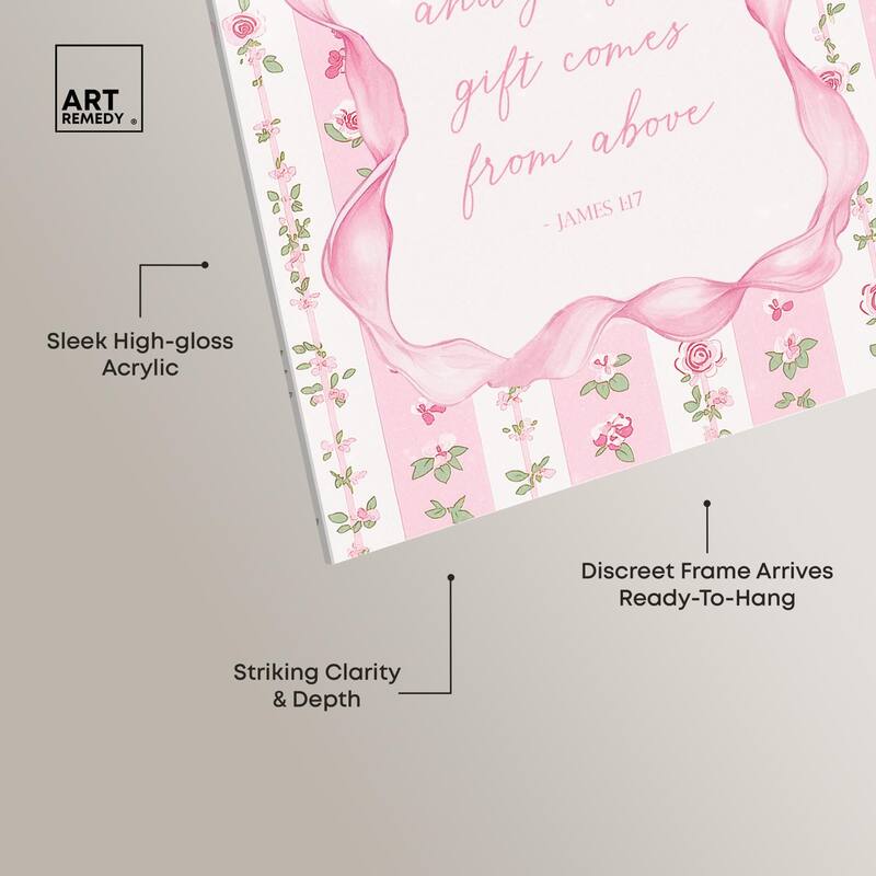 Good and Perfect Gift Bow Acrylic by Art Remedy, Ready to Hang