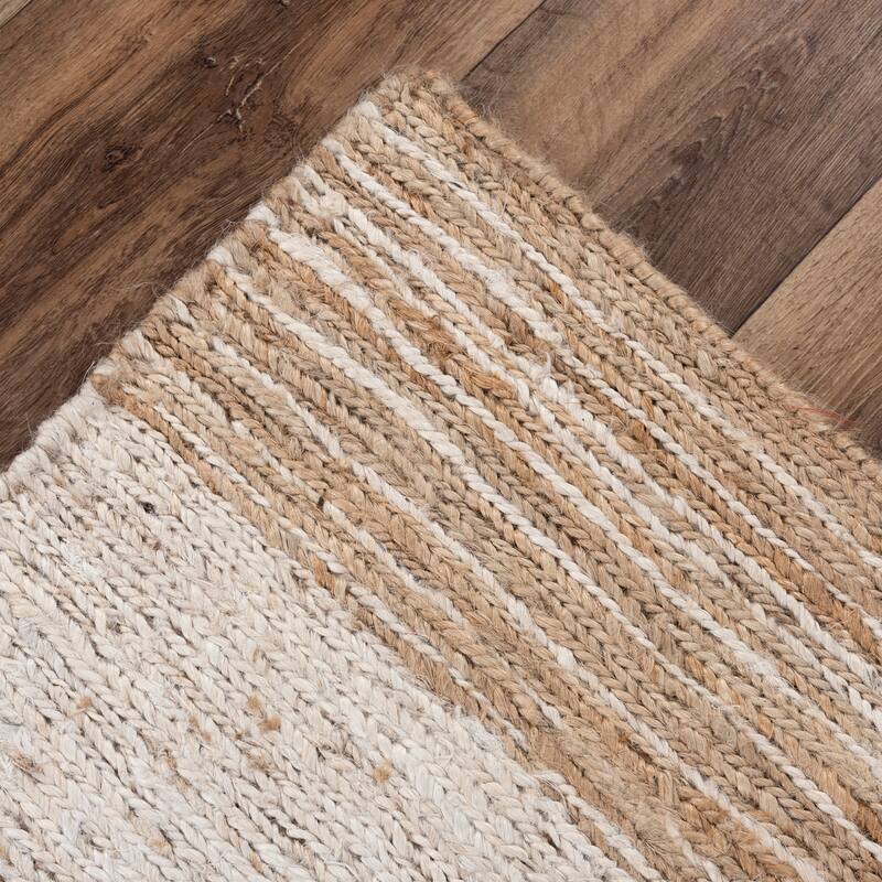 Alora Decor Bali Beige and Natural Tone Hand-woven Dhurrie Jute Rug