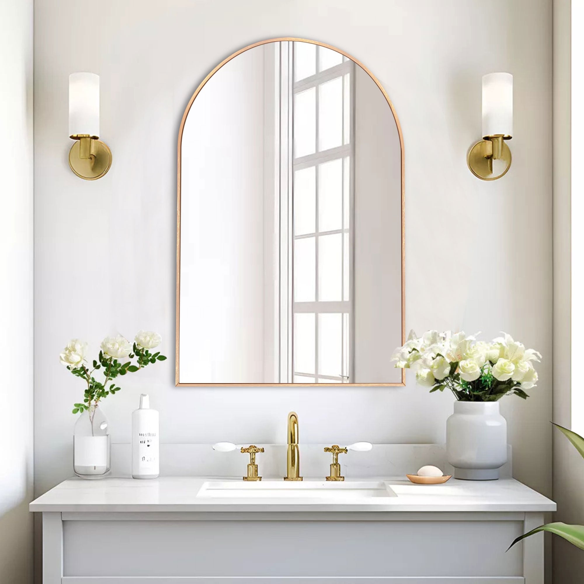 Modern Arch Bathroom Wall Mounted Vanity Mirror