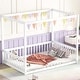 preview thumbnail 6 of 49, Full Size Canopy Frame Floor Bed with Fence