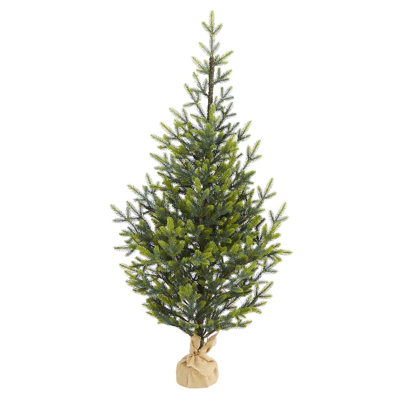 5’ Pre-Lit Potted Fraser Fir Artificial Christmas Tree, Clear Lights - 5 Foot