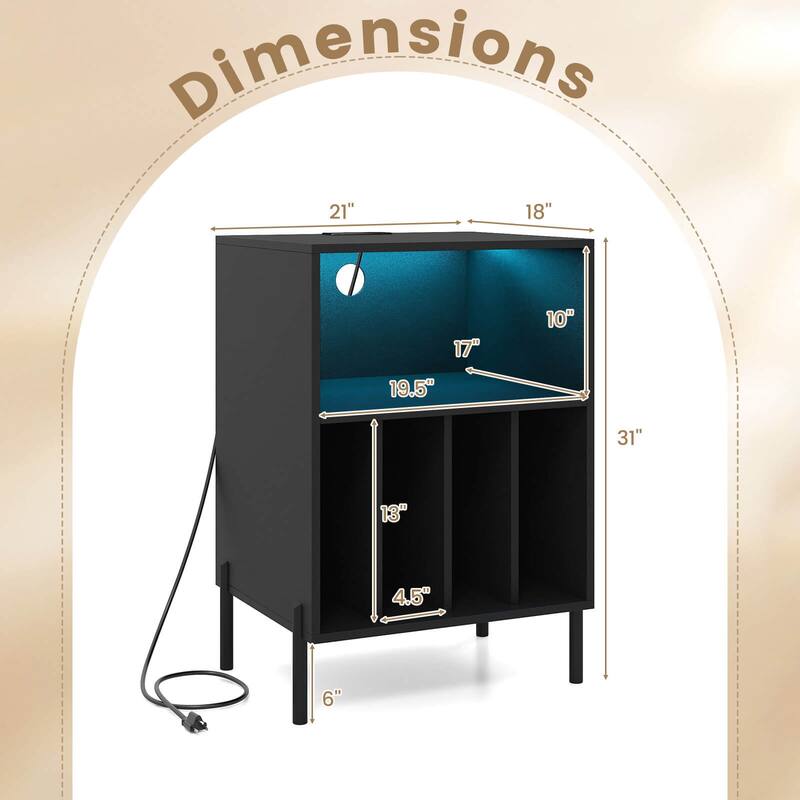 Costway Record Player Stand Turntable Stand with Vinyl Storage Holder - See Details