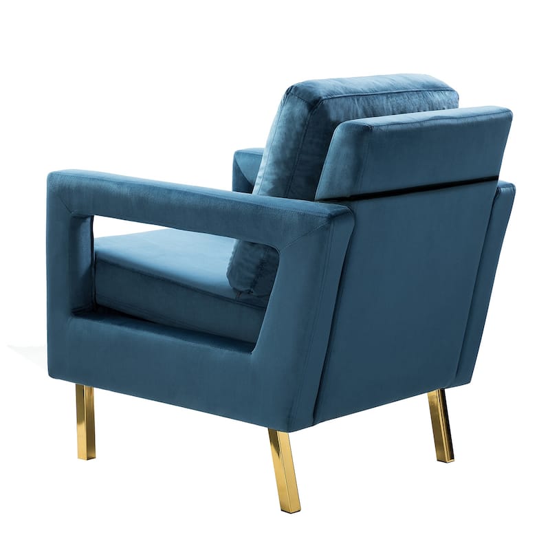 Valentina Comfy Accent Armchair with Golden Metal Legs and Removable Cushions by HULALA HOME