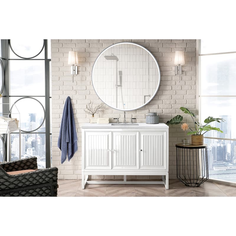 James Martin Vanities Athens 48" Single Vanity Cabinet, Glossy White