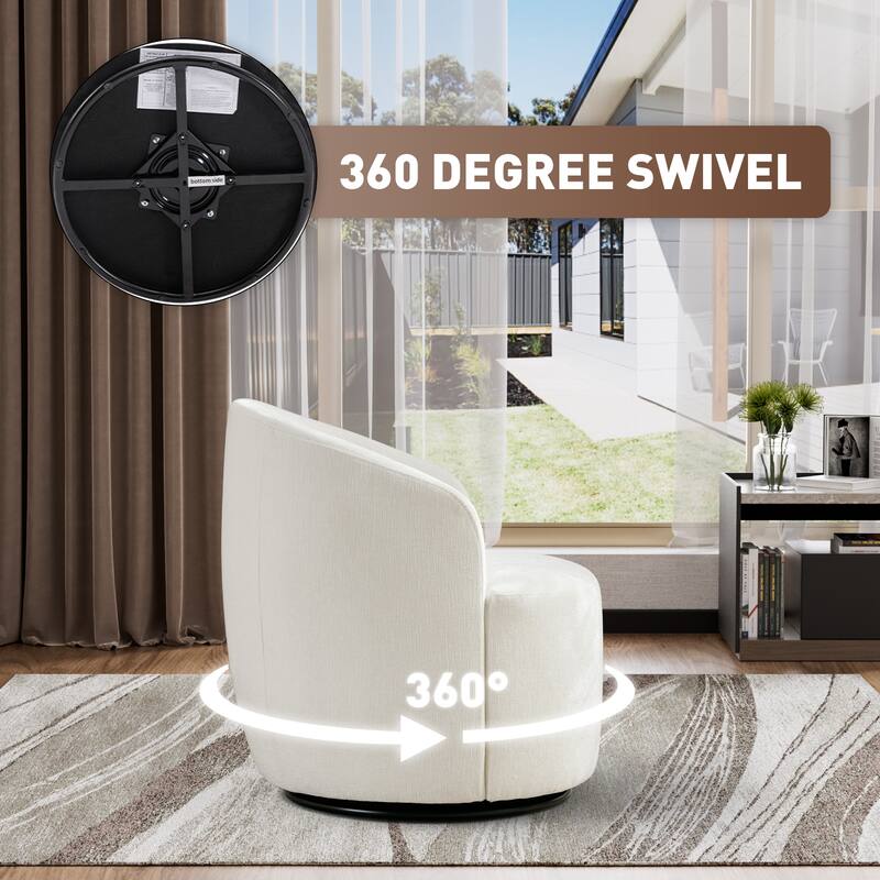 Ouyessir Swivel Barrel Chair Upholstered Armchair (Set of 1)