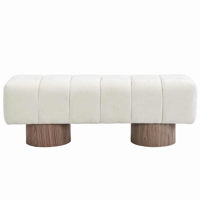50" Chenille Bench - Beige